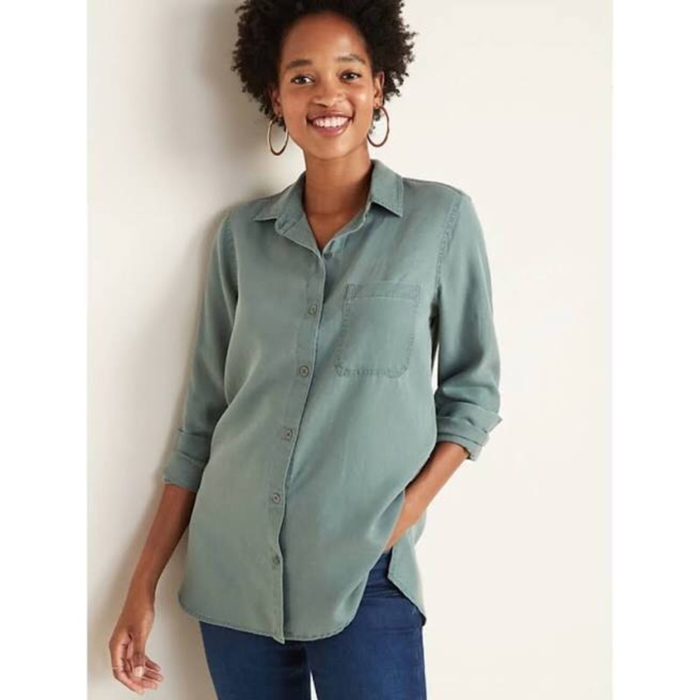 Old Navy Olive Green Button-down